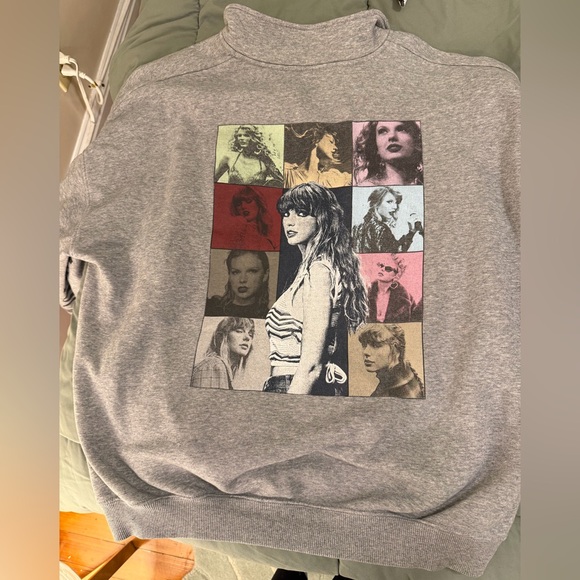 Taylor Swift Eras Tour Gray Quarter Zip (Midnights design/ No TTPD on back) - Picture 2 of 3